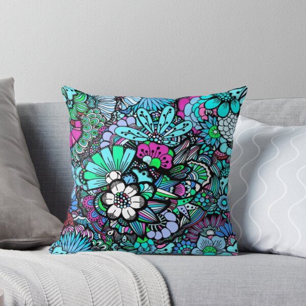 Item preview, Turquoise Patchwork Floral Pattern designed and sold by Edenglow Prints & Peculiars.