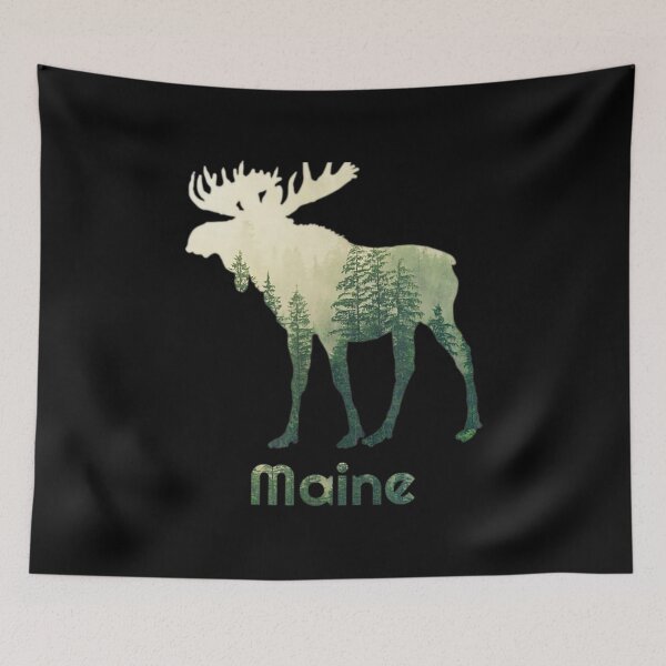 Item preview, State Of Maine Moose Forest Tree Hunter Wildlife designed and sold by NhungYenvi.
