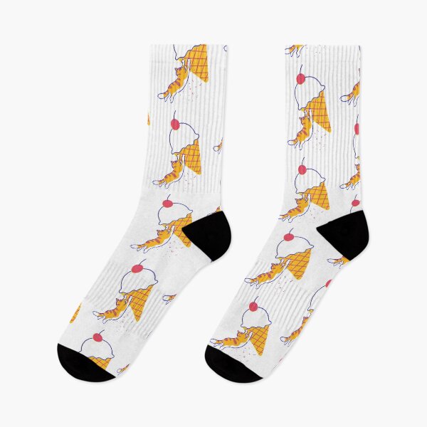 Item preview, Orange Cat Scratching Ice Cream Cone Graphic designed and sold by KonnichiwaStore.