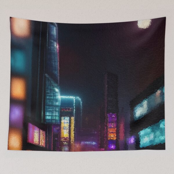 Item preview, Neon Future Cityscape designed and sold by MathenaArt.