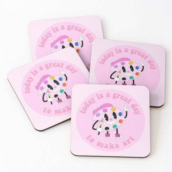 Item preview, Today Is A Great Day To Make Art Cartoon Palette Pink designed and sold by everything4eva.