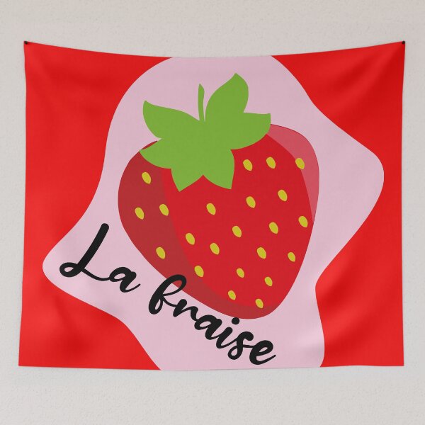 Item preview, La fraise kawaii pink strawberry work of art cute red berry designed and sold by Novel-ty.