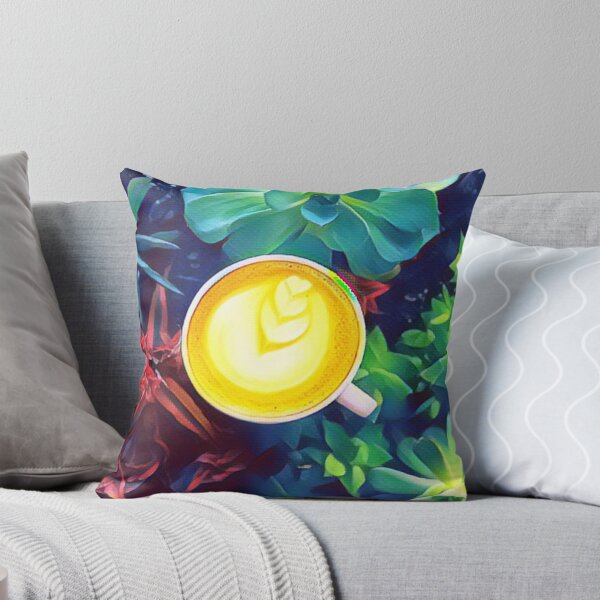 Item preview, Coffee Art Cup with Succulents in Midnight Painting designed and sold by Yellow Coffee.