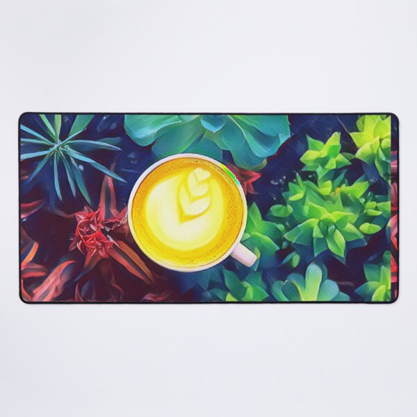 Item preview, Coffee Art Cup with Succulents in Midnight Painting designed and sold by Yellow Coffee.