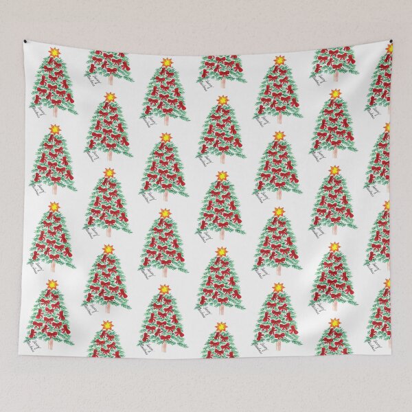 Item preview, Merry Christmas Tree Drawing Baubles Holiday White designed and sold by StudioAkubi.