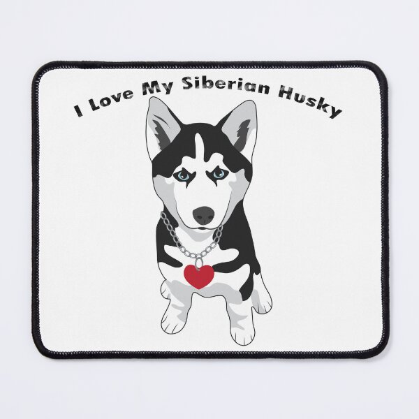 Item preview, I love my Siberian husky shirts, I love my siberian husky masks, I love my Siberian husky dress, I love my Siberian husky hats, I love my Siberian husky packback designed and sold by Poussyarts.