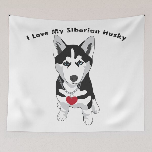 Item preview,  I love my Siberian husky shirts, I love my siberian husky masks, I love my Siberian husky dress, I love my Siberian husky hats, I love my Siberian husky packback   designed and sold by Poussyarts.