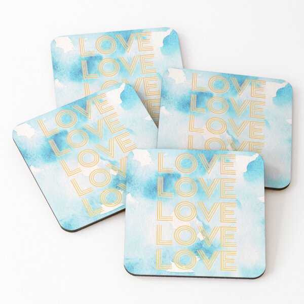 Item preview, love,repeatedly Lettering,pastel colored watercolor painting,blue designed and sold by zzzozzo.