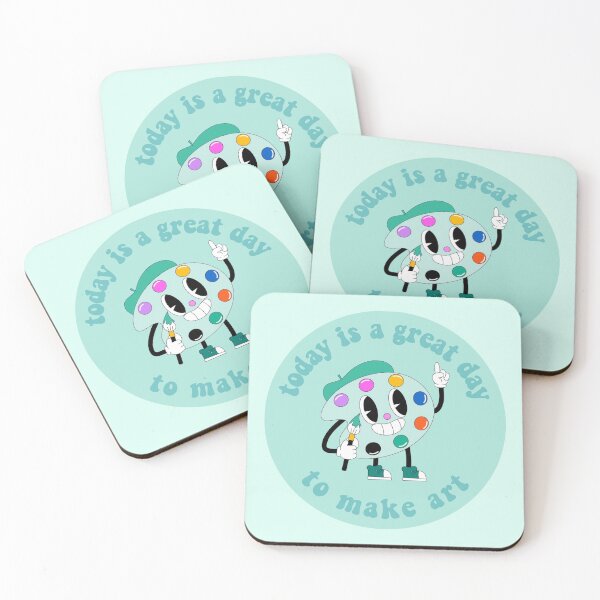 Item preview, Today Is A Great Day To Make Art Cartoon Palette Turquoise designed and sold by everything4eva.