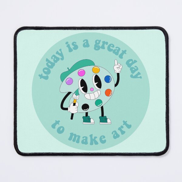 Item preview, Today Is A Great Day To Make Art Cartoon Palette Turquoise designed and sold by everything4eva.