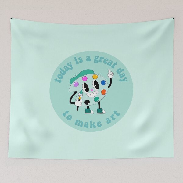 Item preview, Today Is A Great Day To Make Art Cartoon Palette Turquoise designed and sold by everything4eva.