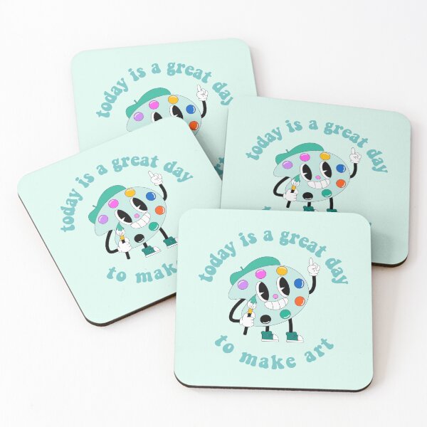 Item preview, Today Is A Great Day To Make Art Cartoon Palette Turquoise designed and sold by everything4eva.