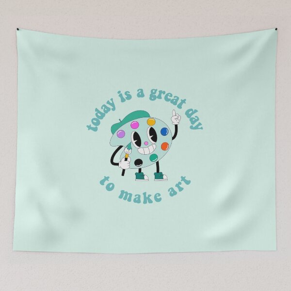 Item preview, Today Is A Great Day To Make Art Cartoon Palette Turquoise designed and sold by everything4eva.