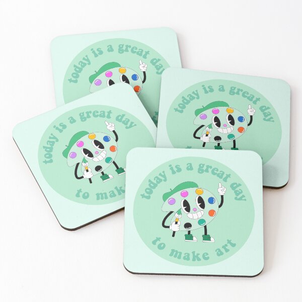 Item preview, Today Is A Great Day To Make Art Cartoon Palette Green designed and sold by everything4eva.