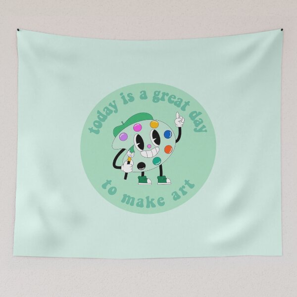 Item preview, Today Is A Great Day To Make Art Cartoon Palette Green designed and sold by everything4eva.