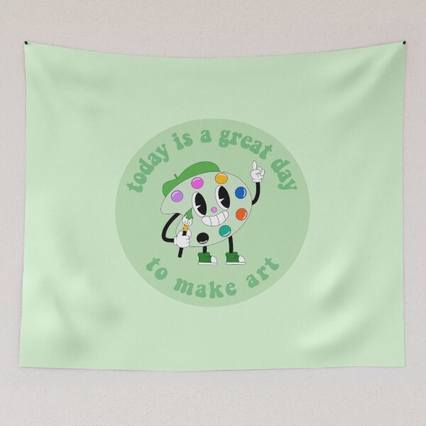 Item preview, Today Is A Great Day To Make Art Cartoon Palette Green designed and sold by everything4eva.