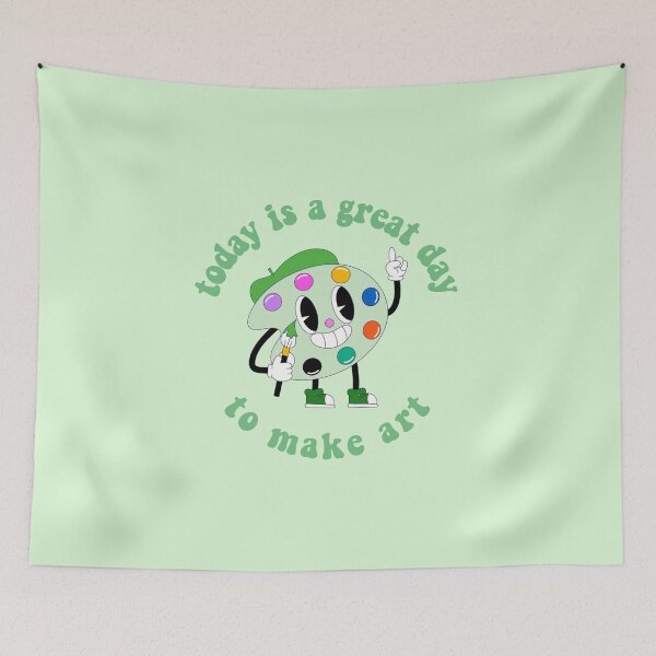 Item preview, Today Is A Great Day To Make Art Cartoon Palette Green designed and sold by everything4eva.