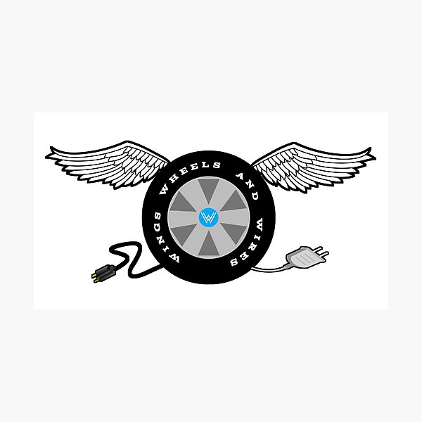 "Wings, Wheels and Wires Logo" Photographic Print for Sale by