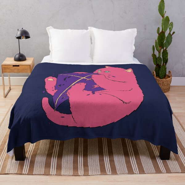 Item preview, Cat & Kite (Pink Cat & Purple Kite) designed and sold by breathlessmouse.