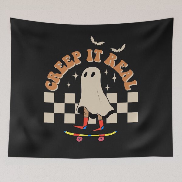 Item preview, Creep It Real Ghost Vintage Skateboarding Ghost Halloween designed and sold by TaraxDoolittle.