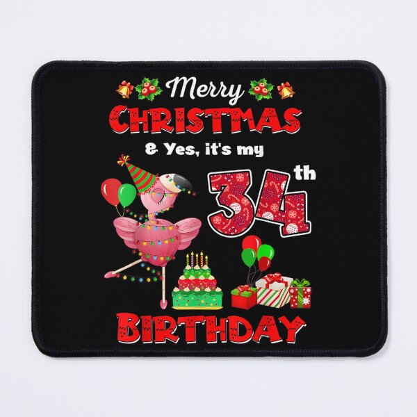 Item preview, 34 Year Old Merry Christmas It's My 34th Birthday Flamingo  designed and sold by vergiebee.