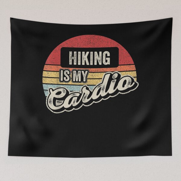 Item preview, Hiking Is My Cardio Vintage Retro Funny Hiking  designed and sold by vergiebee.