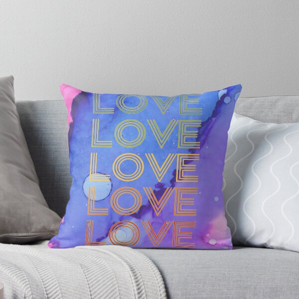 Item preview, love,repeatedly Lettering, watercolor painting,blue,pink,vivid colors designed and sold by zzzozzo.