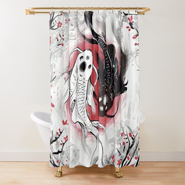 Yin yang koi fishes japanese Shower Curtain for Sale by Sl8Passus