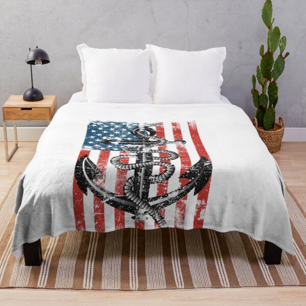 Artikelvorschau, Distressed Vintage American USA Flag Shirt, Anchor Boating Shirt, patriotisches T-Shirt, USA Boating Shirt, Constitution Herren T-Shirt entworfen und verkauft von CatchUriDesigns.