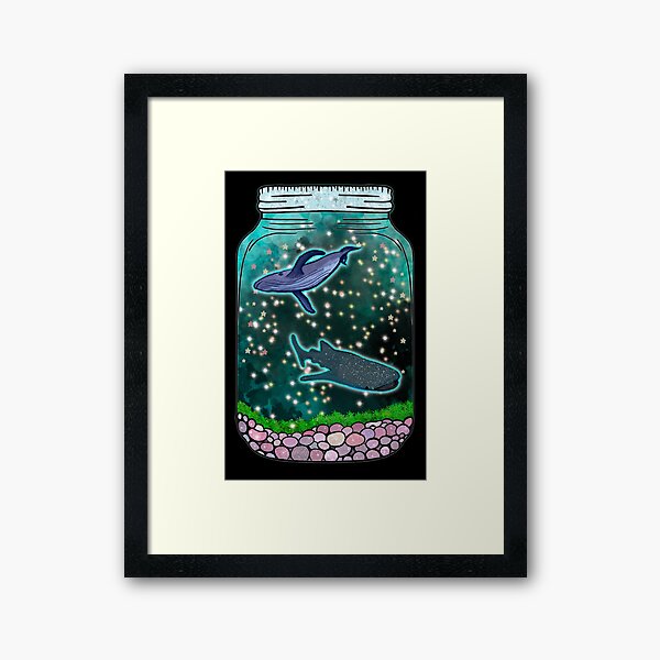 Star Whale Terrarium, Jar No.9 Framed Art Print