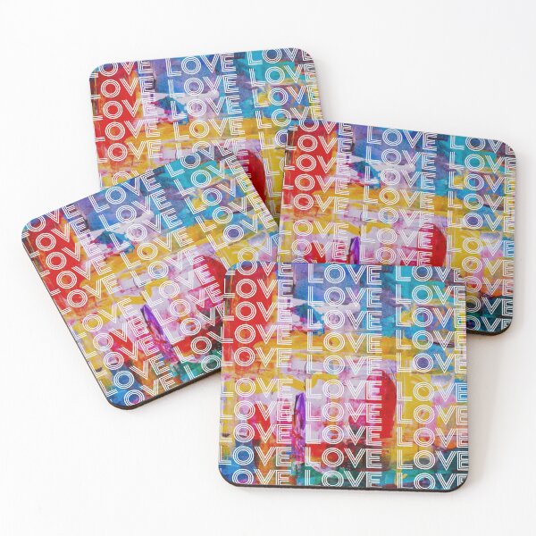 Item preview, love,repeatedly Lettering,various colored  painting,green,pink,yellow,blue,vivid colors designed and sold by zzzozzo.