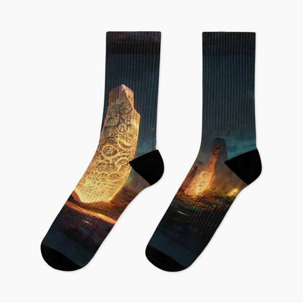 Item preview, Glowing Rune Steles at Night Concept Art designed and sold by RadicalWombat.