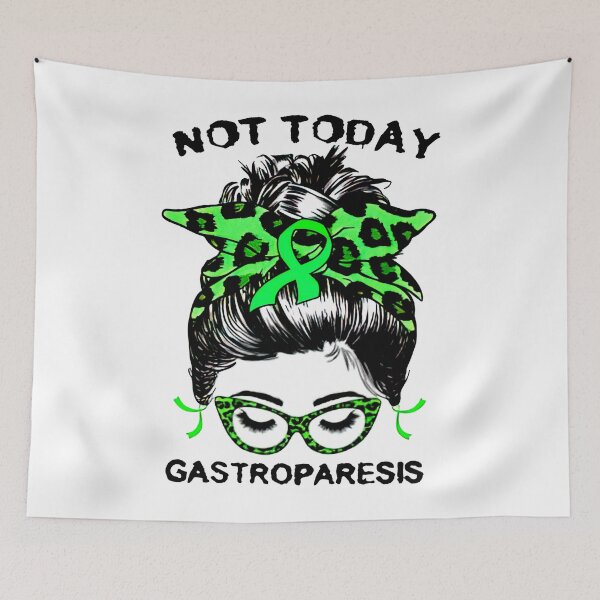 Item preview, Not Today Gastroparesis Warrior Awareness Messy Bun designed and sold by TaraxDoolittle.
