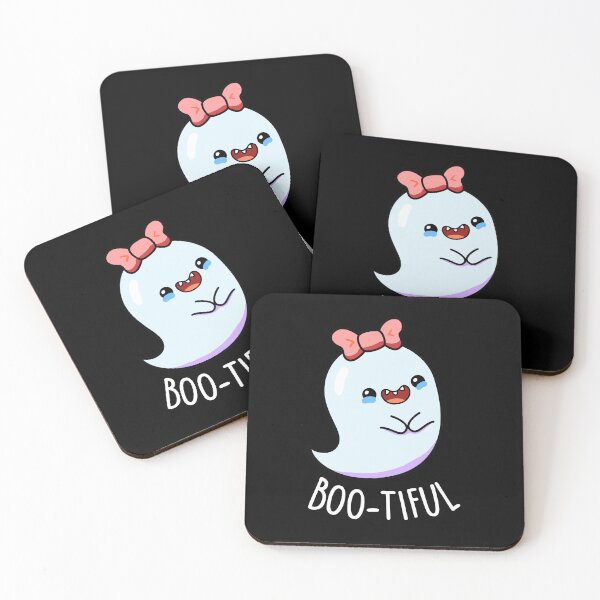 Item preview, Bootiful Funny Girly Halloween Ghost Puns (Dark BG) designed and sold by punnybone.