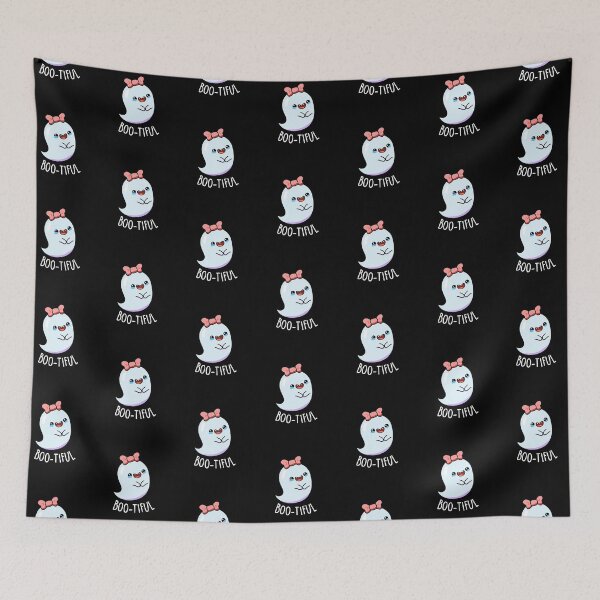 Item preview, Bootiful Funny Girly Halloween Ghost Puns (Dark BG) designed and sold by punnybone.