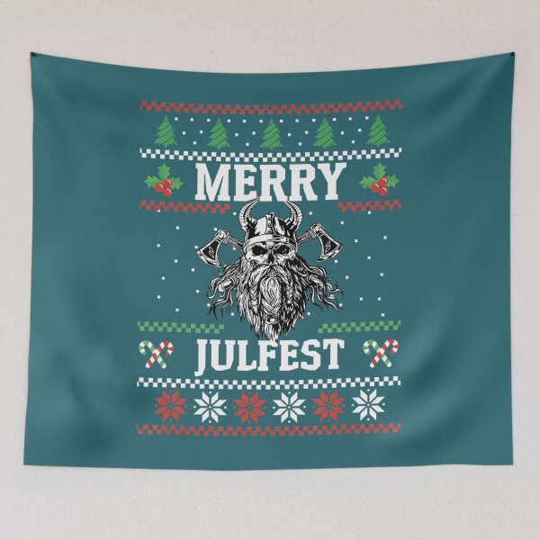 Item preview, Merry Julfest Viking And Skirt Metal Christmas Skull designed and sold by NhacLensn.