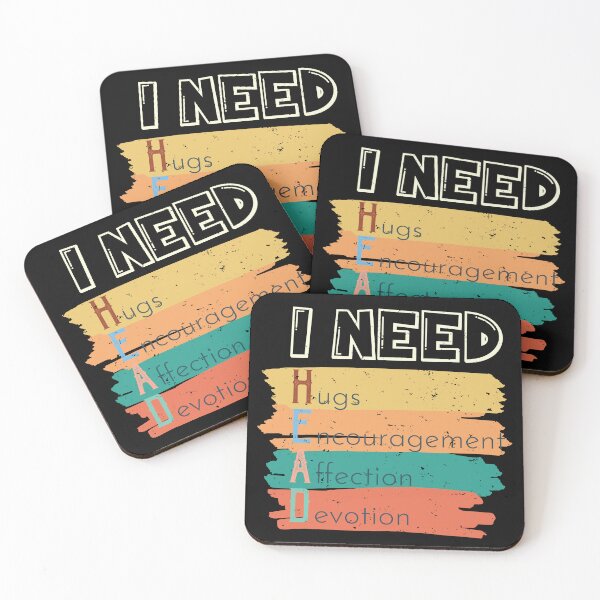 Item preview, I Need Head Hugs Encouragement Affection Devotion | Dark Background designed and sold by JenTrinhArt.