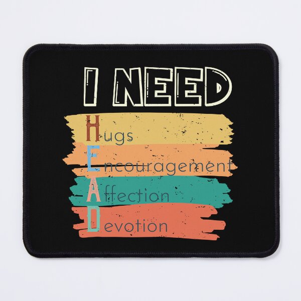 Item preview, I Need Head Hugs Encouragement Affection Devotion | Dark Background designed and sold by JenTrinhArt.