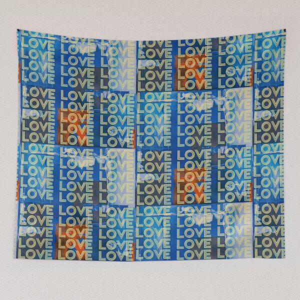 Item preview, love,repeatedly Lettering,blue-colored painting,vivid colors designed and sold by zzzozzo.
