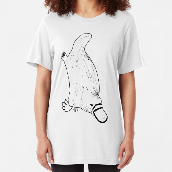 Schnabeltier schwarz - weiß Slim Fit T-Shirt