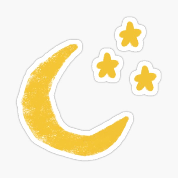 "Moon and Stars" Sticker for Sale by EmilyextraE Redbubble