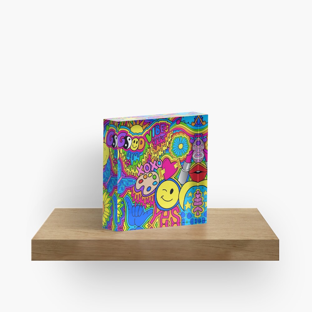 Hippie Vibes Acrylic Block
