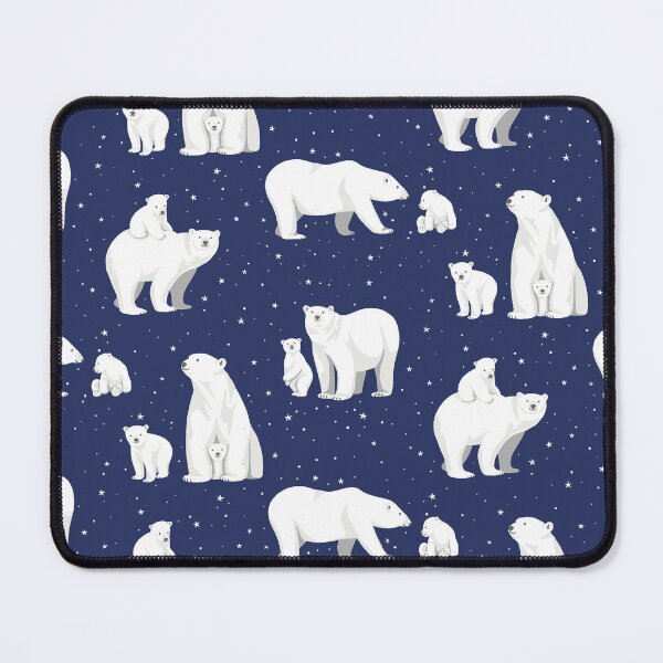 Item preview, Winter Polar Bears and Stars on Navy designed and sold by BexMorleyArt.