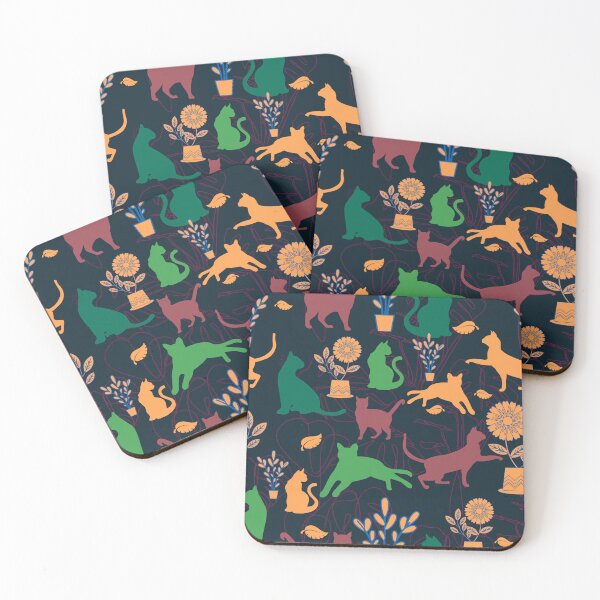 Item preview, Kitties and Houseplants spooky autumn colors designed and sold by sandpaperdaisy.
