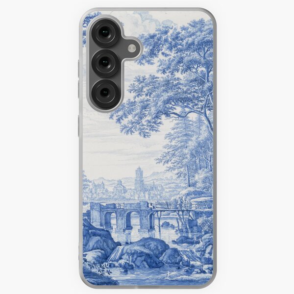 Item preview, Blue Toile French Blue and White Coastal Grandmother Grandmillenial Design Vintage Antique Artwork Art Print of a Painting designed and sold by chillchar1234.