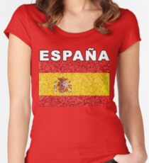 Espana Artistic Spanish Heritage Spain Flag Women's Fitted Scoop T-Shirt