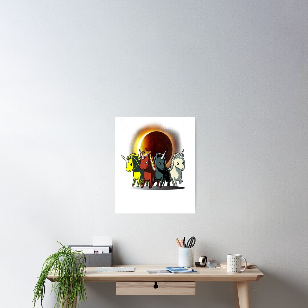 Four Unicorns horsemen Of The Apocalypse Poster