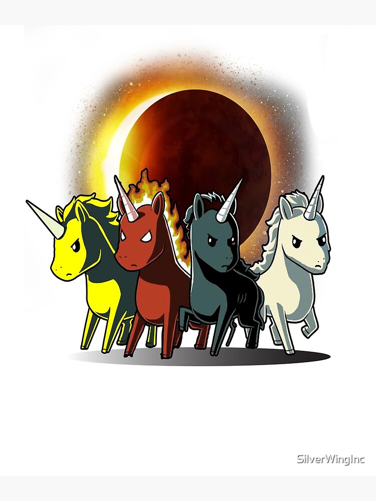 Four Unicorns horsemen Of The Apocalypse by SilverWingInc