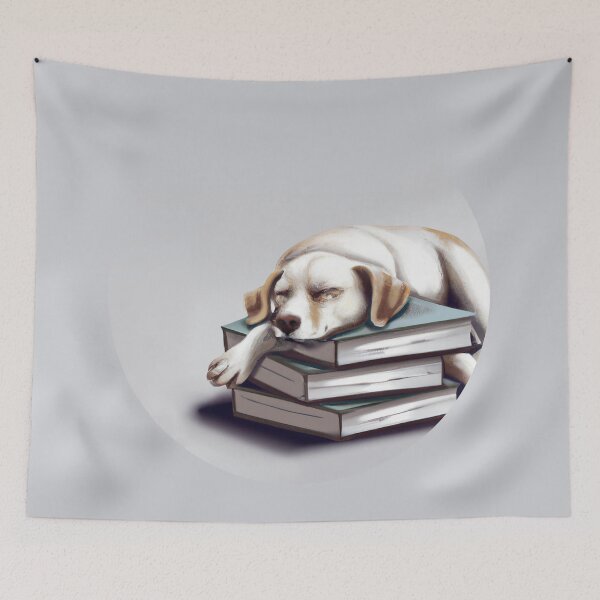 Item preview, Puppy Dog Lying on Books designed and sold by satsapienti.