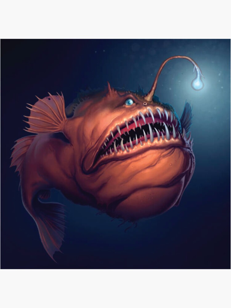 "Anglerfish Light Darkness " Sticker for Sale by TreshionThomass